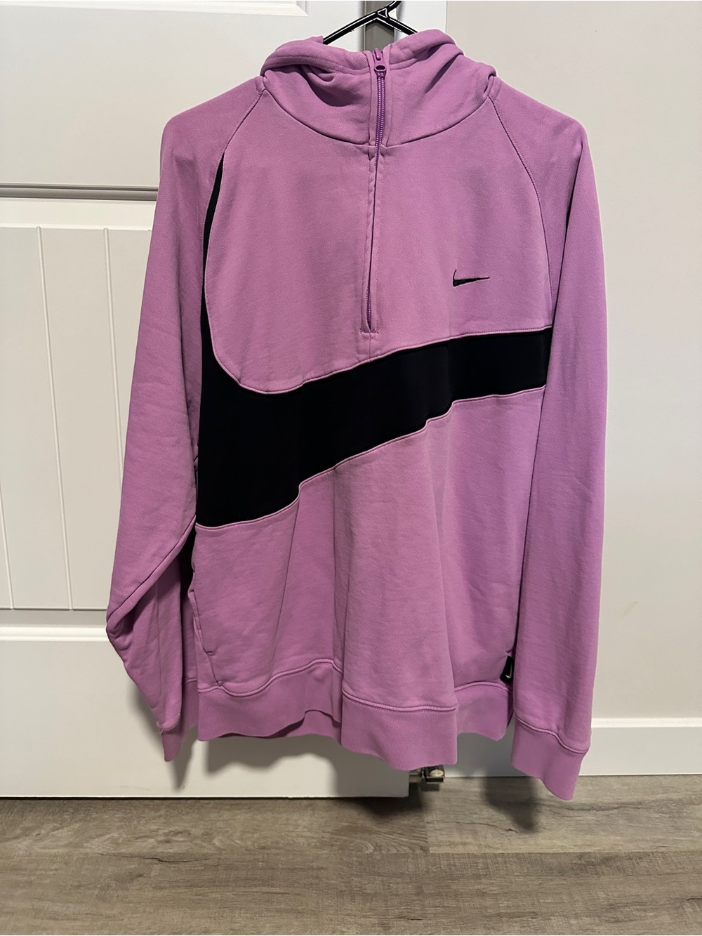 Vintage Nike Swoosh Men's 1/2 Zip Fleece Hoodie